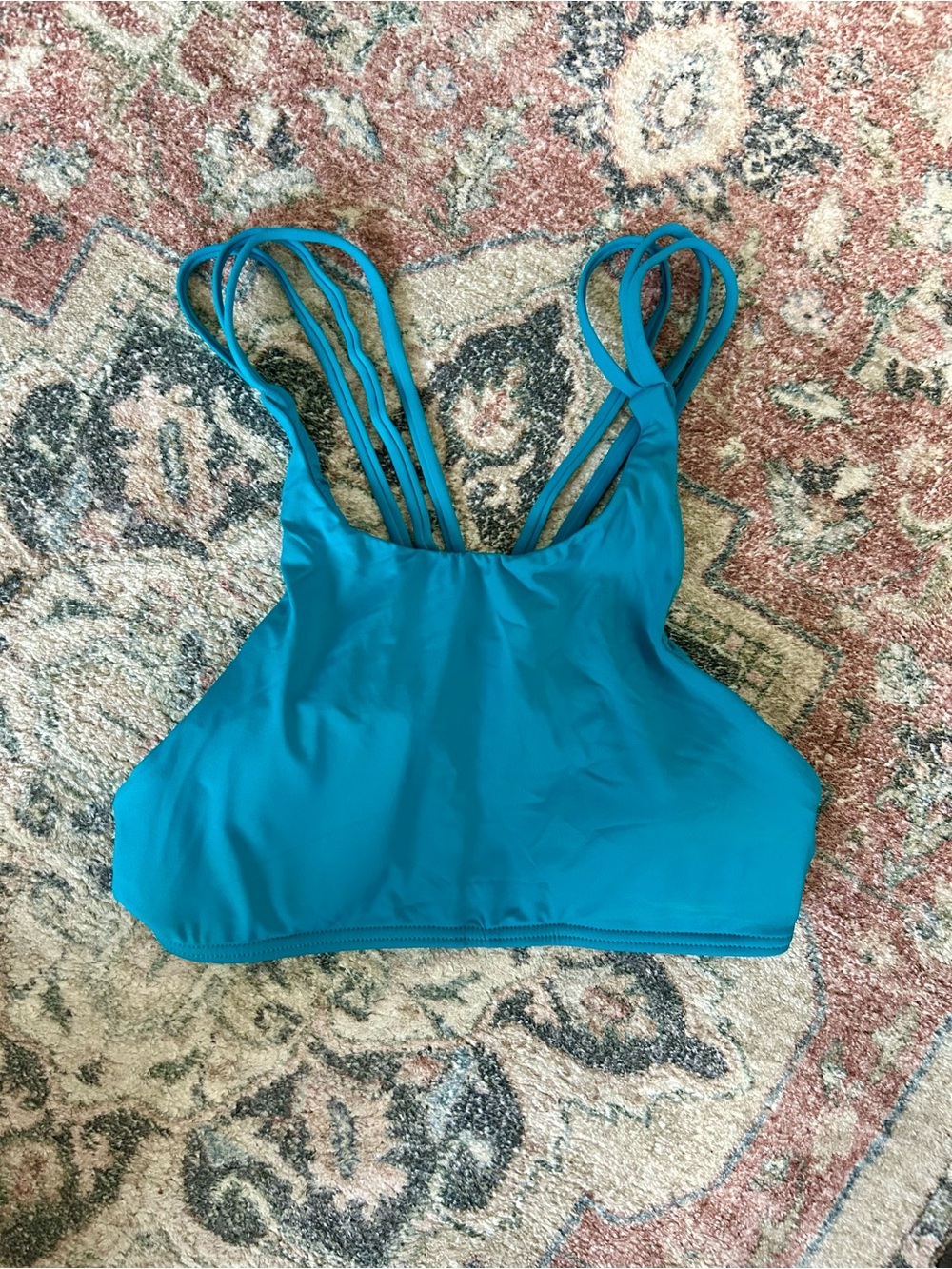 Roxy Women's Strappy High-Neck Bathing Suit Top - Teal